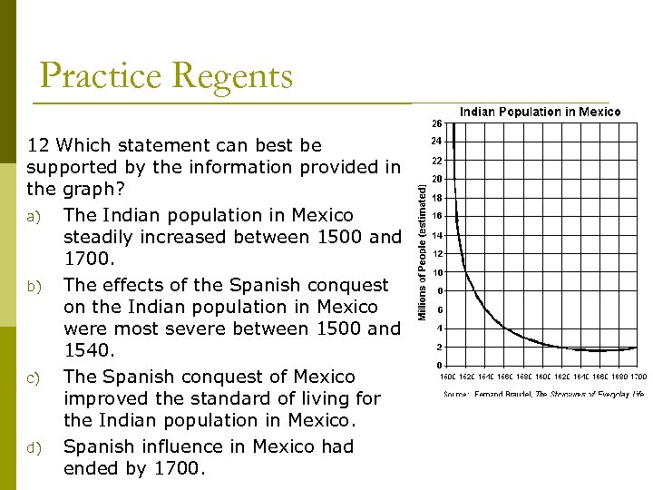 Practice Regents 12 Which statement can best be supported by the information provided in