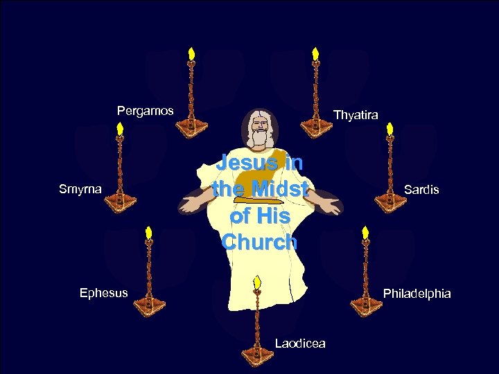 Pergamos Smyrna Thyatira Jesus in the Midst of His Church Ephesus Sardis Philadelphia Laodicea