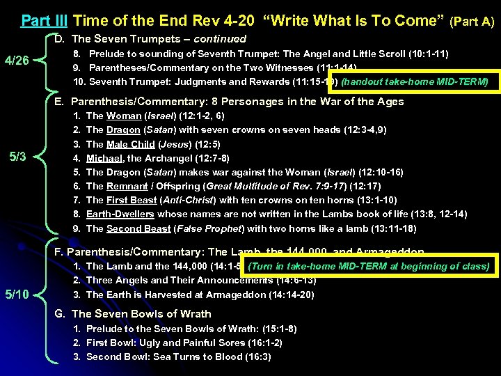 Part III Time of the End Rev 4 -20 “Write What Is To Come”