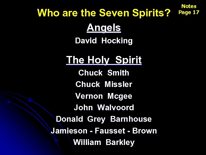 Who are the Seven Spirits? Angels David Hocking The Holy Spirit Chuck Smith Chuck