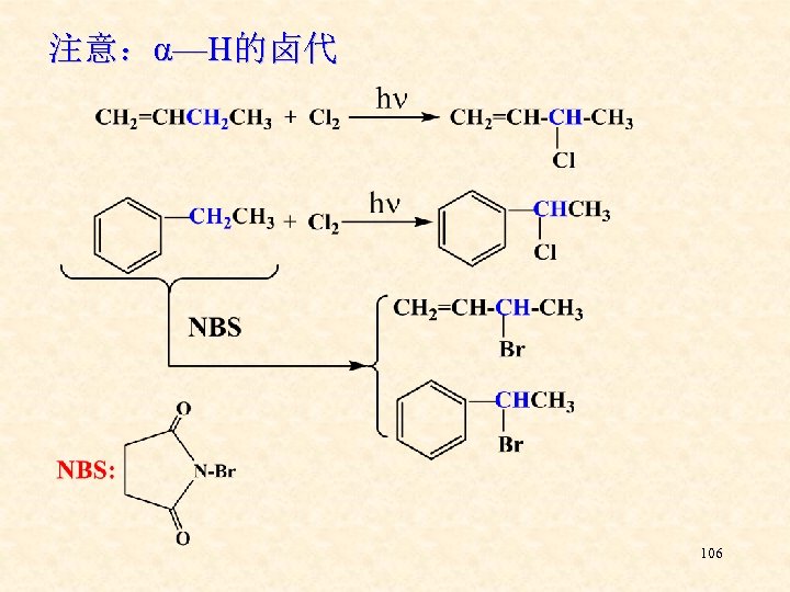 注意：α—H的卤代 106 