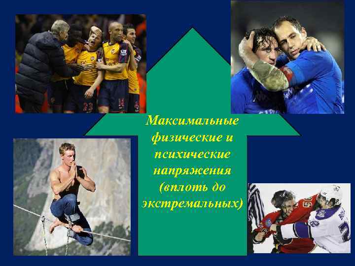 Максимальные физические и психические напряжения (вплоть до экстремальных) 