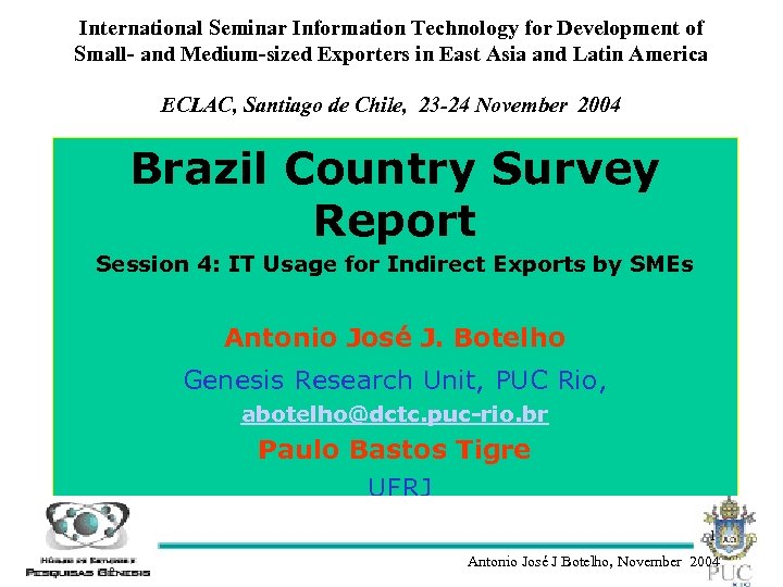 International Seminar Information Technology for Development of Small- and Medium-sized Exporters in East Asia