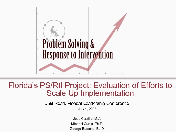 Florida’s PS/Rt. I Project: Evaluation of Efforts to Scale Up Implementation Just Read, Florida!