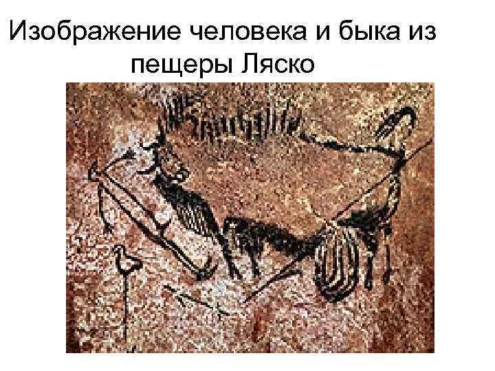 Изображение человека и быка из пещеры Ляско 
