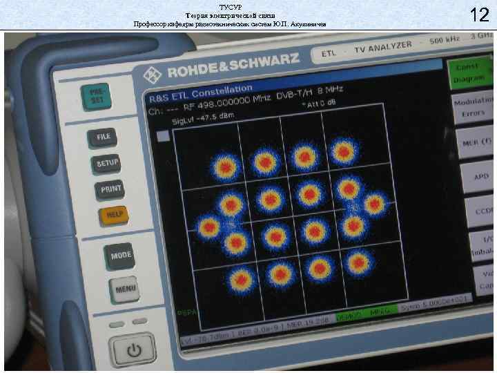 ТУСУР Теория электрической связи Профессор кафедры радиотехнических систем Ю. П. Акулиничев 12 