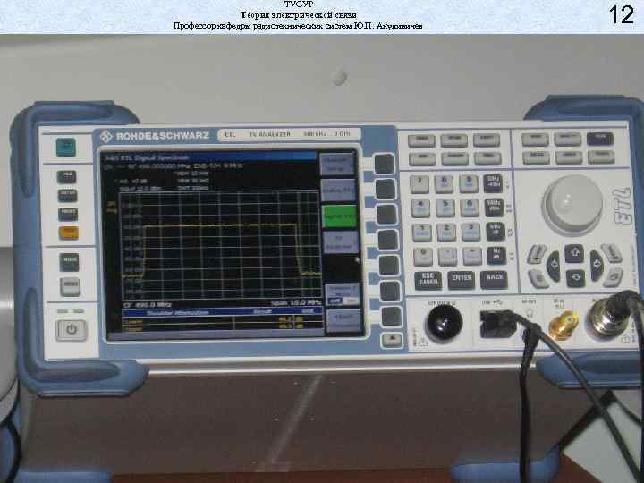 ТУСУР Теория электрической связи Профессор кафедры радиотехнических систем Ю. П. Акулиничев 12 