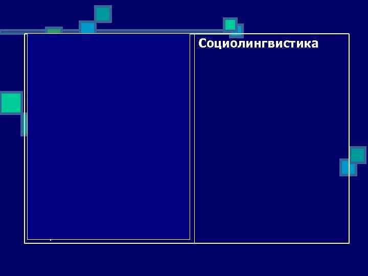 научная дисциплина, Социолингвистика развивающаяся на стыке языкознания, социологии, социальной психологии и этнографии и изучающая