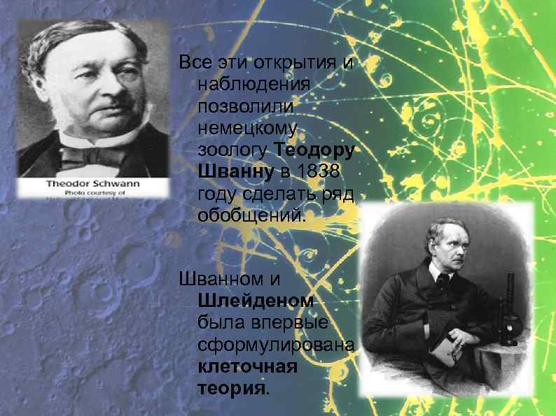 Все эти открытия и наблюдения позволили немецкому зоологу Теодору Шванну в 1838 году сделать