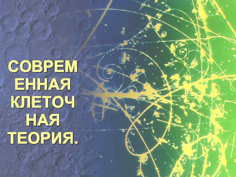 СОВРЕМ ЕННАЯ КЛЕТОЧ НАЯ ТЕОРИЯ. 