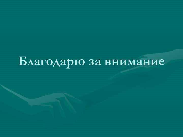 Благодарю за внимание 