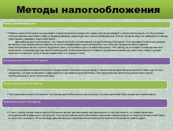 1 методы налогообложения. Методы налогообложения. Прогрессивный метод налогообложения. Подходы к налогообложению.