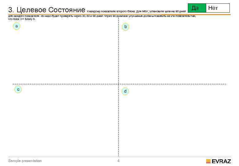 3. Целевое Состояние к каждому показателю второго блока. Для МБУ, установите цели на 90