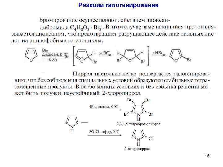 Реакции галогенирования 16 