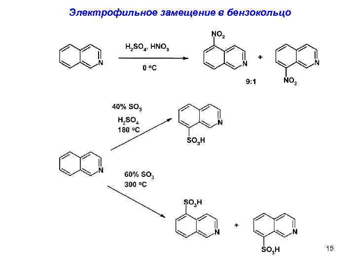 Электрофильное замещение в бензокольцо 15 