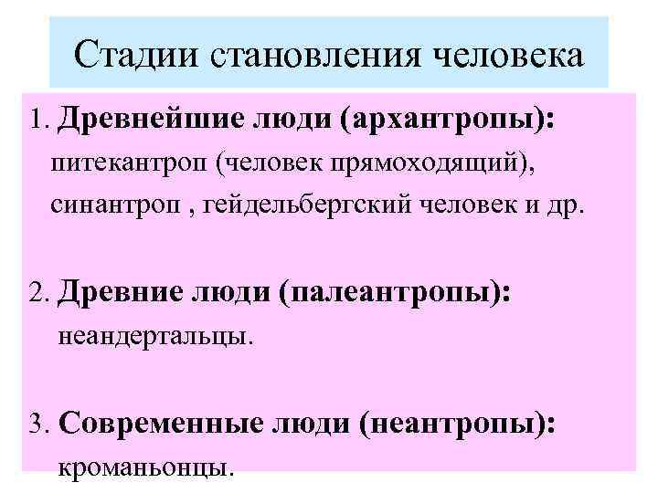 Основные стадии становления личности