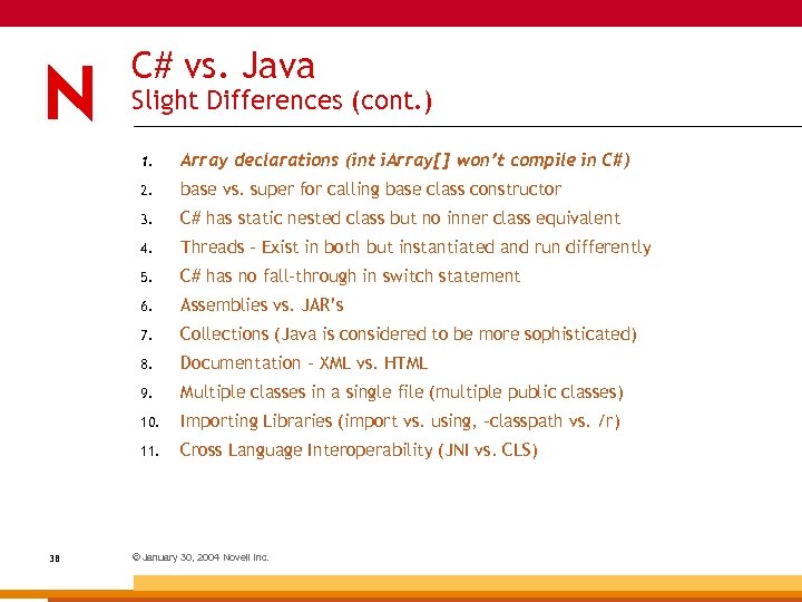 C# vs. Java Slight Differences (cont. ) 1. 2. base vs. super for calling