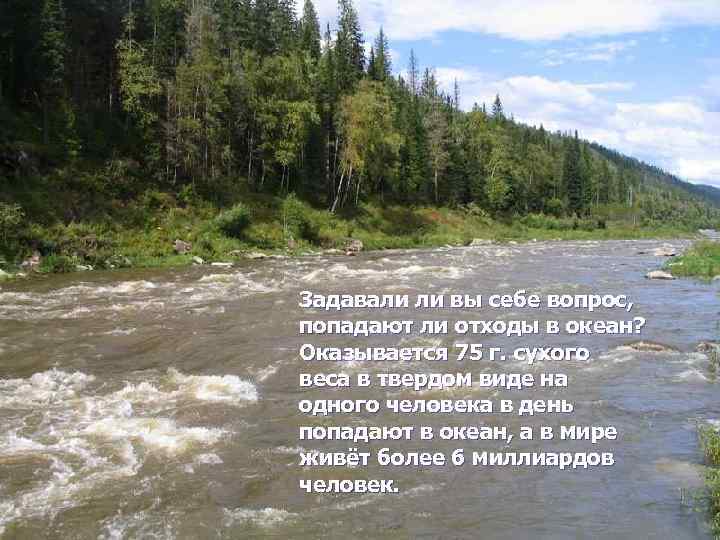 Задавали ли вы себе вопрос, попадают ли отходы в океан? Оказывается 75 г. сухого