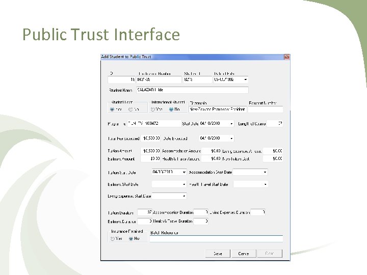 Public Trust Interface 