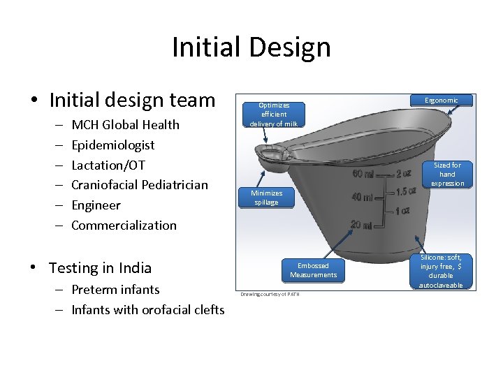 Initial Design • Initial design team – – – MCH Global Health Epidemiologist Lactation/OT