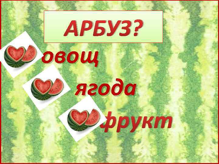 АРБУЗ? овощ ягода фрукт 