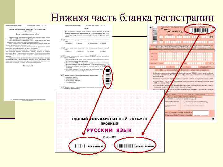 Нижняя часть бланка регистрации КИМ № 55515111 БР № 31111114 