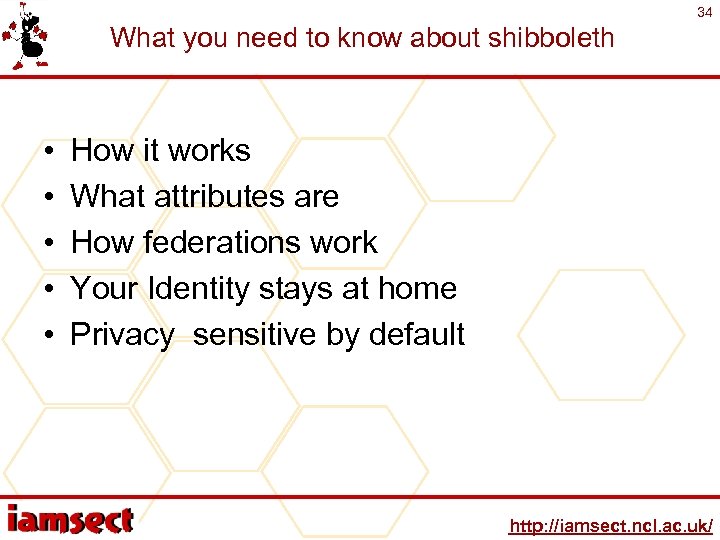 34 What you need to know about shibboleth • • • How it works