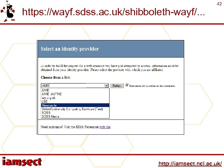 https: //wayf. sdss. ac. uk/shibboleth-wayf/. . . 42 http: //iamsect. ncl. ac. uk/ 