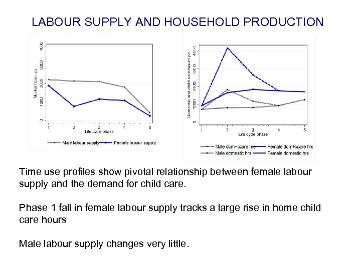 LABOUR SUPPLY AND HOUSEHOLD PRODUCTION Time use profiles show pivotal relationship between female labour