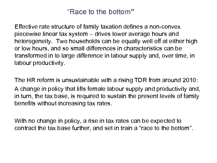 “Race to the bottom” Effective rate structure of family taxation defines a non-convex piecewise