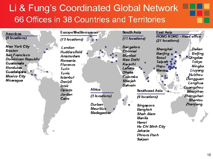 Li & Fung’s Coordinated Global Network 66 Offices in 38 Countries and Territories Americas