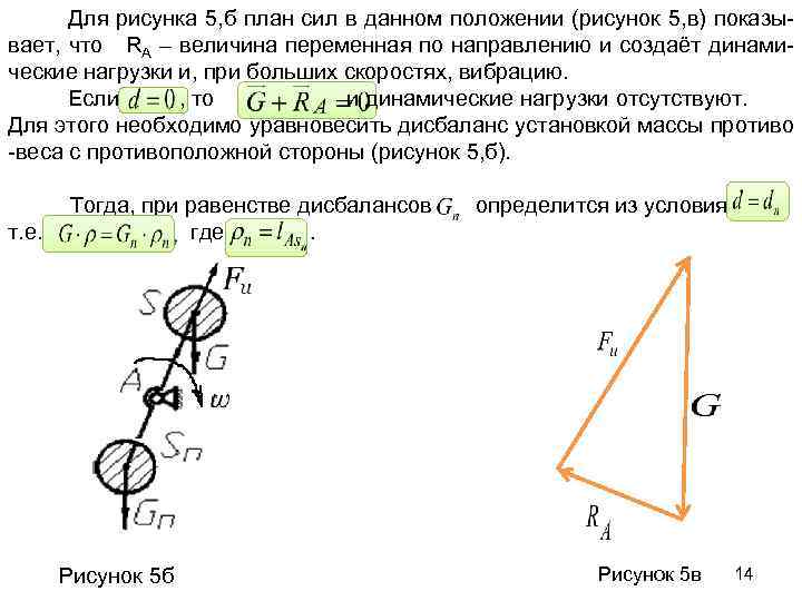 Для рисунка 5, б план сил в данном положении (рисунок 5, в) показывает, что