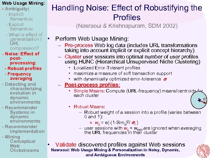 Web Usage Mining: - Ambiguity: - Implicit Semantics: - Explicit Semantics: - What is