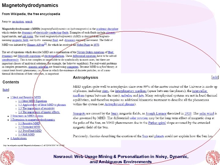 Nasraoui: Web Usage Mining & Personalization in Noisy, Dynamic, and Ambiguous Environments 