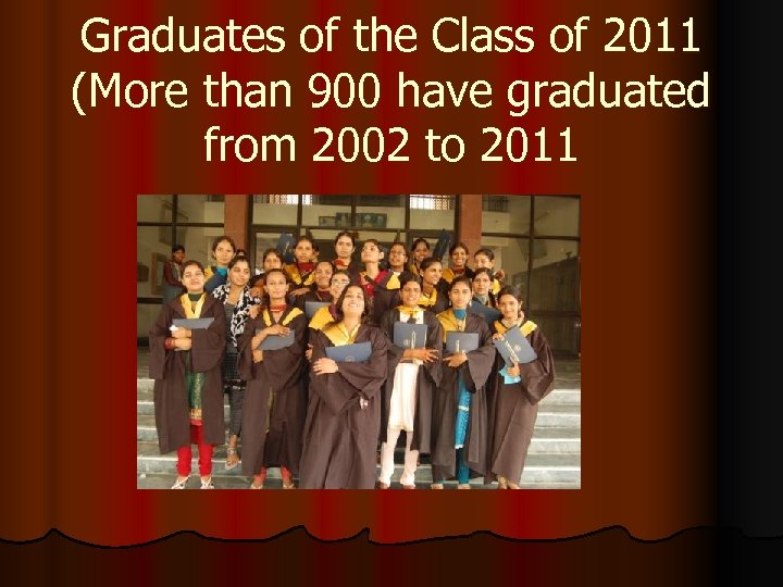 Graduates of the Class of 2011 (More than 900 have graduated from 2002 to