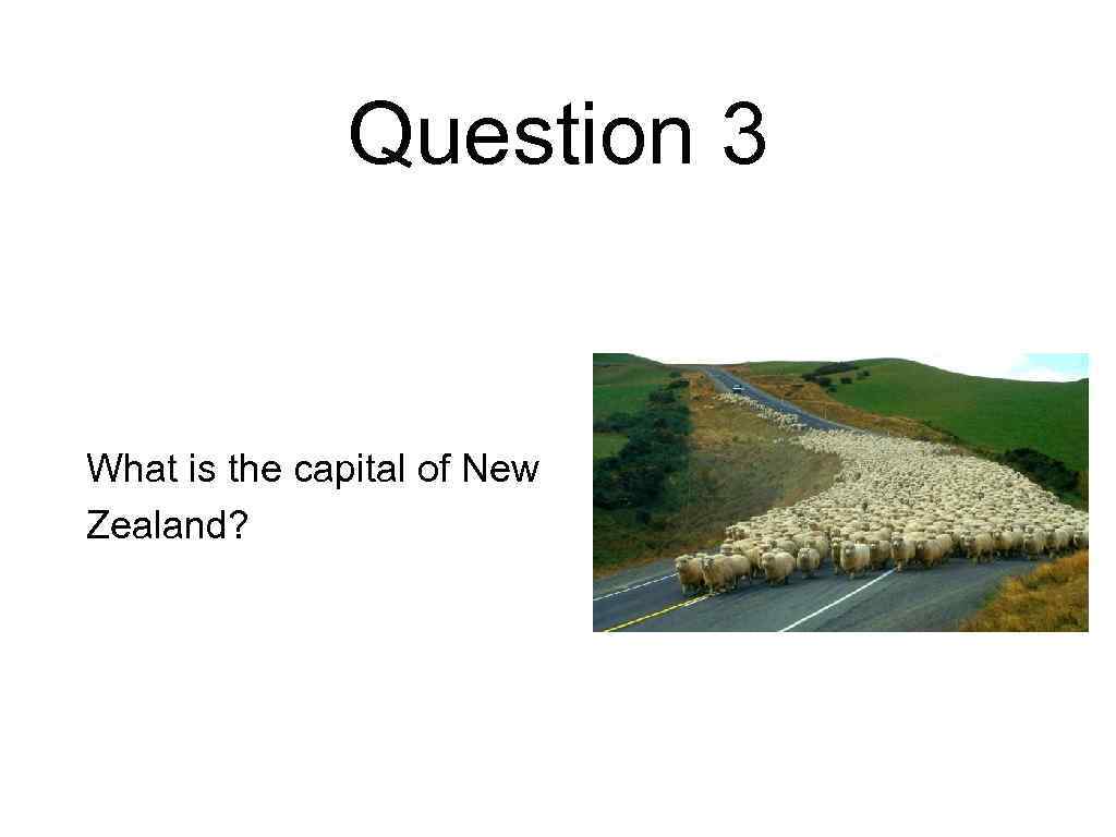 Question 3 What is the capital of New Zealand? 