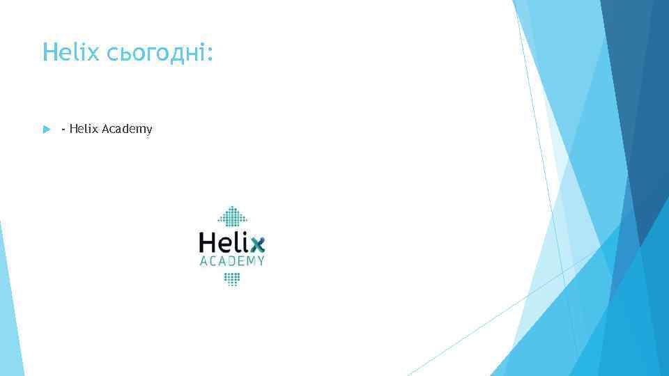 Helix сьогодні: - Helix Academy 