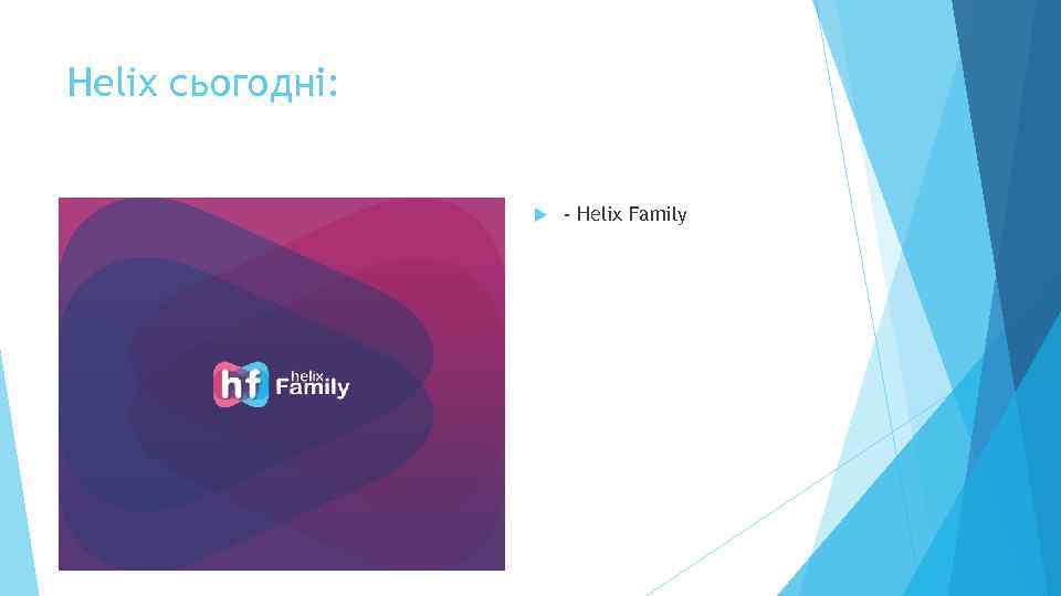 Helix сьогодні: - Helix Family 