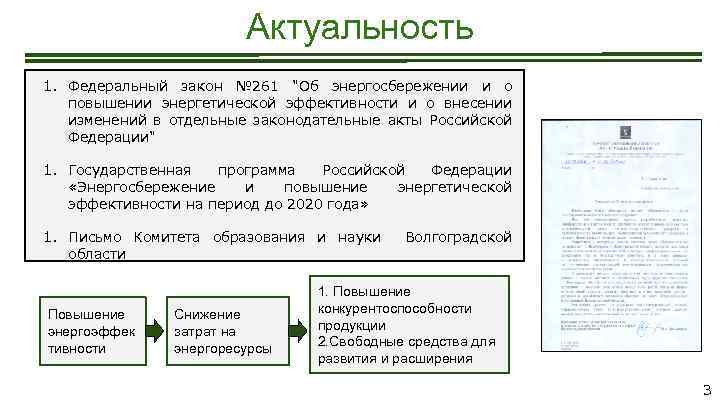 Актуальность 1. Федеральный закон № 261 