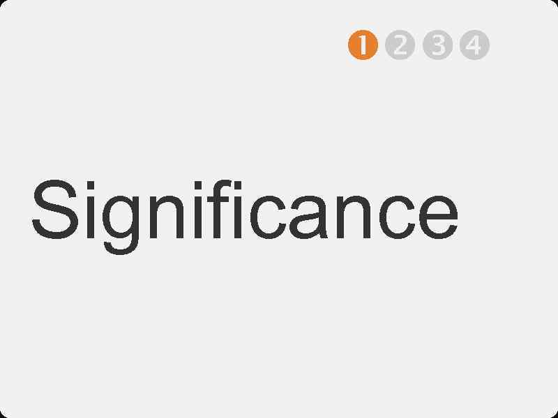  Significance 