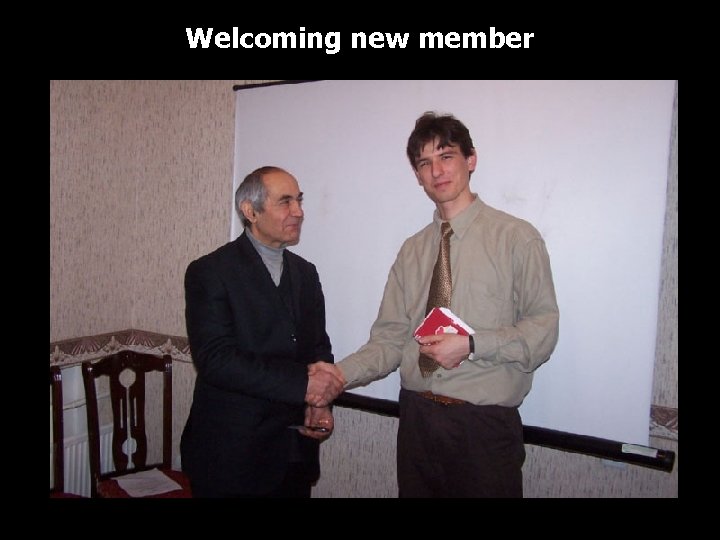 Welcoming new member 
