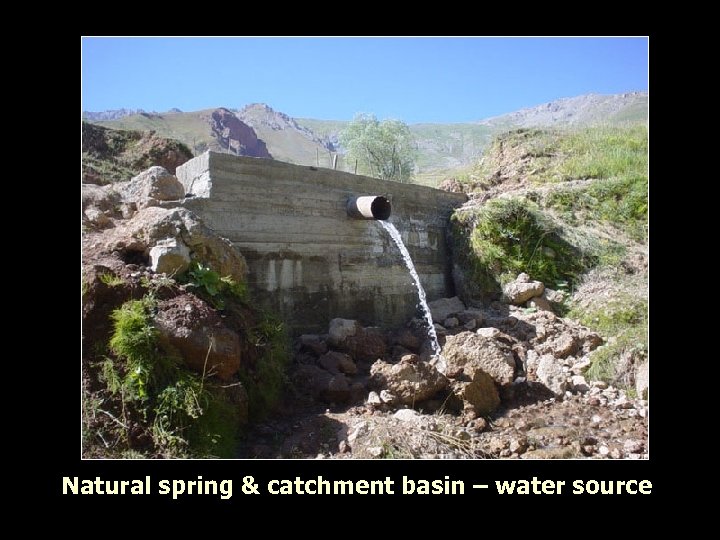 Natural spring & catchment basin – water source 