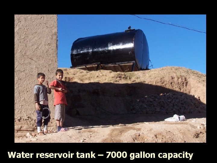 Water reservoir tank – 7000 gallon capacity 