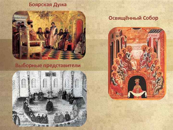 Боярская Дума Освящённый Собор Выборные представители 