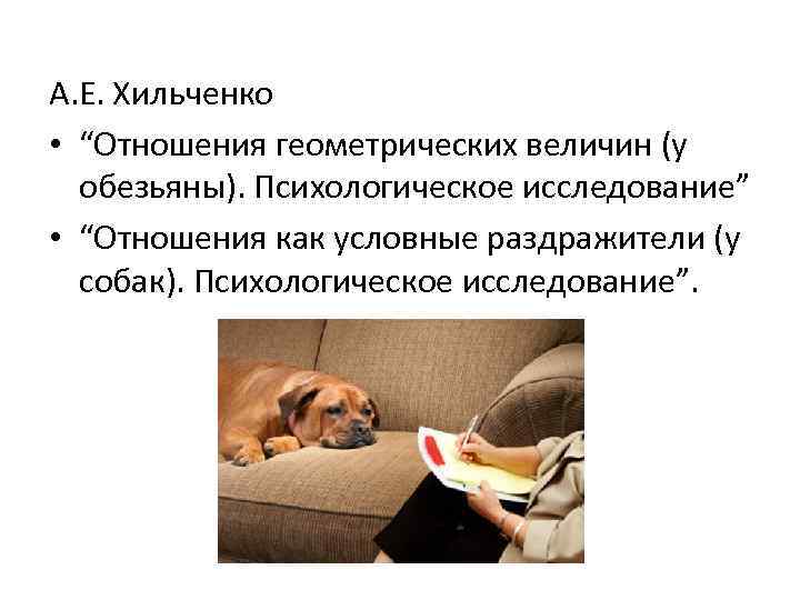 А. Е. Хильченко • “Отношения геометрических величин (у обезьяны). Психологическое исследование” • “Отношения как