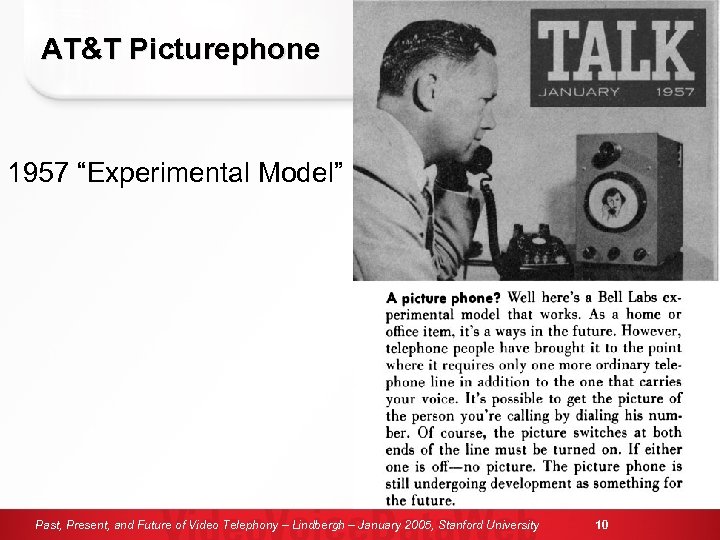 AT&T Picturephone 1957 “Experimental Model” Past, Present, and Future of Video Telephony – Lindbergh