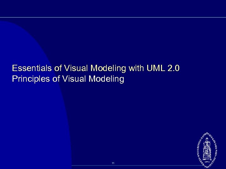 Essentials of Visual Modeling with UML 2. 0 Principles of Visual Modeling 11 