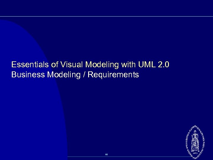 Essentials of Visual Modeling with UML 2. 0 Business Modeling / Requirements 44 