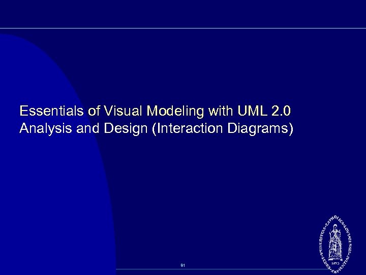 Essentials of Visual Modeling with UML 2. 0 Analysis and Design (Interaction Diagrams) 81