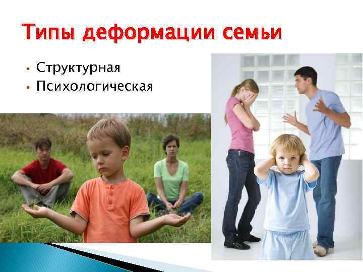 Типы деформации семьи • • Структурная Психологическая 